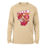 Power Loops Men/Unisex Drop Shoulder Sweatshirt in Heather Sand Dune color
