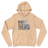 Why Dont You Take A Seat Hoodie in Heather Sand Dune color