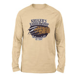 Krugers Barbershop Men/Unisex Drop Shoulder Sweatshirt in Heather Sand Dune color