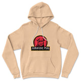 Jurassic Pug Hoodie in Heather Sand Dune color