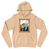 American Gothic Cats Hoodie in Heather Sand Dune color