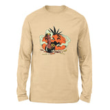 Baked Pumpkin Men/Unisex Drop Shoulder Sweatshirt in Heather Sand Dune color