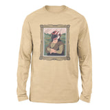Monalisa Helmet Men/Unisex Drop Shoulder Sweatshirt in Heather Sand Dune color