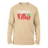 Cereal Killer Men/Unisex Drop Shoulder Sweatshirt in Heather Sand Dune color