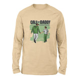 Call Of Daddy Men/Unisex Drop Shoulder Sweatshirt in Heather Sand Dune color