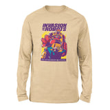 Invasion Of The Robots Men/Unisex Drop Shoulder Sweatshirt in Heather Sand Dune color