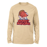 Roast Malone Men/Unisex Drop Shoulder Sweatshirt in Heather Sand Dune color