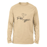Creation Of Adam - Smoking Men/Unisex Drop Shoulder Sweatshirt in Heather Sand Dune color