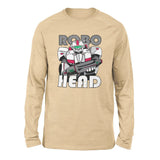 Robo Head Men/Unisex Drop Shoulder Sweatshirt in Heather Sand Dune color