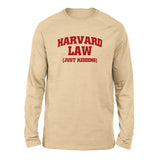 Harvard Law, Just Kidding Men/Unisex Drop Shoulder Sweatshirt in Heather Sand Dune color