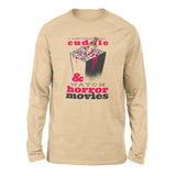 I Just Want To Cuddle And Watch Horror Movies Men/Unisex Drop Shoulder Sweatshirt