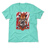 German Shepard Gamer Dog Men/Unisex T-Shirt in Heather Sea Green color