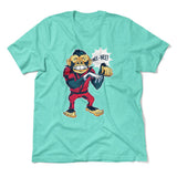 Dancing Monkey Jackson Men/Unisex T-Shirt in Heather Sea Green color
