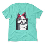 French Bulldog Men/Unisex T-Shirt in Heather Sea Green color