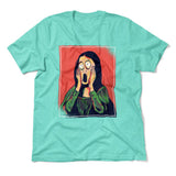 Scream Painting Monalisa Men/Unisex T-Shirt in Heather Sea Green color