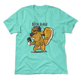 Justin Beaver Men/Unisex T-Shirt in Heather Sea Green color