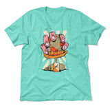 Planet Oil Squeezer Men/Unisex T-Shirt in Heather Sea Green color