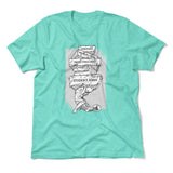 Debt Atlas Men/Unisex T-Shirt in Heather Sea Green color