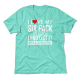 I Love My Six Pack And I Protect It With My Layer Of Fat Men/Unisex T-Shirt in Heather Sea Green color