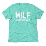 MILF - Man I Love To Fart Men/Unisex T-Shirt in Heather Sea Green color