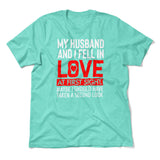 My Husband And I Fell In Love At First Sight Men/Unisex T-Shirt in Heather Sea Green color