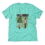 Call Of Daddy Men/Unisex T-Shirt in Heather Sea Green color