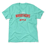 I Do Marathons On Netflix Men/Unisex T-Shirt in Heather Sea Green color