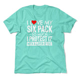 I Love My Six Pack So Much, I Protect It With A Layer Of Fat Men/Unisex T-Shirt in Heather Sea Green color