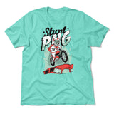 Stunt Pug Men/Unisex T-Shirt in Heather Sea Green color