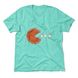 Pie Eating Cream Men/Unisex T-Shirt in Heather Sea Green color