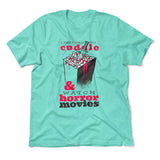 I Just Want To Cuddle And Watch Horror Movies Men/Unisex T-Shirt in Heather Sea Green color