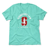 Stanford Law, Just Kidding Men/Unisex T-Shirt in Heather Sea Green color