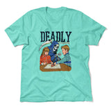 Deadly Games Men/Unisex T-Shirt in Heather Sea Green color