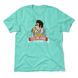 Here Is To Feeling Good All The Time Men/Unisex T-Shirt in Heather Sea Green color