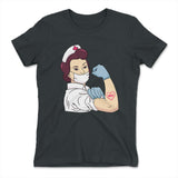 Strong Nurse Womens T-Shirt in Heavy Metal color