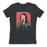 Scream Painting Monalisa Womens T-Shirt in Heavy Metal color