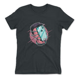 Phone Face Hugger Womens T-Shirt in Heavy Metal color