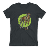 Cyber Greyhound Dog Womens T-Shirt in Heavy Metal color