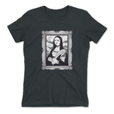 Gothic Monalisa Womens T-Shirt in Heavy Metal color
