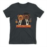 Pug Fiction Womens T-Shirt in Heavy Metal color