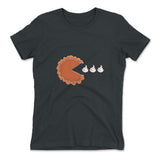 Pie Eating Cream Womens T-Shirt in Heavy Metal color