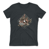Steam Punk Fish Womens T-Shirt in Heavy Metal color
