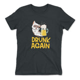 Drunk Again Womens T-Shirt in Heavy Metal color