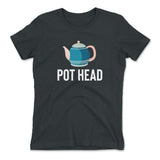Pot Head Womens T-Shirt in Heavy Metal color