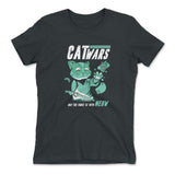 Cat Wars - May The Force Be With Meow Womens T-Shirt in Heavy Metal color