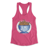 Send Noods Womens Racerback Tank in Hot Pink color