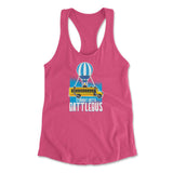 Straight Outta Battle Bus Womens Racerback Tank in Hot Pink color