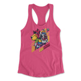 Dogvengers Womens Racerback Tank in Hot Pink color