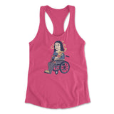 Monalisa Smoking Womens Racerback Tank in Hot Pink color