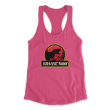 Jurassic Bank Womens Racerback Tank in Hot Pink color